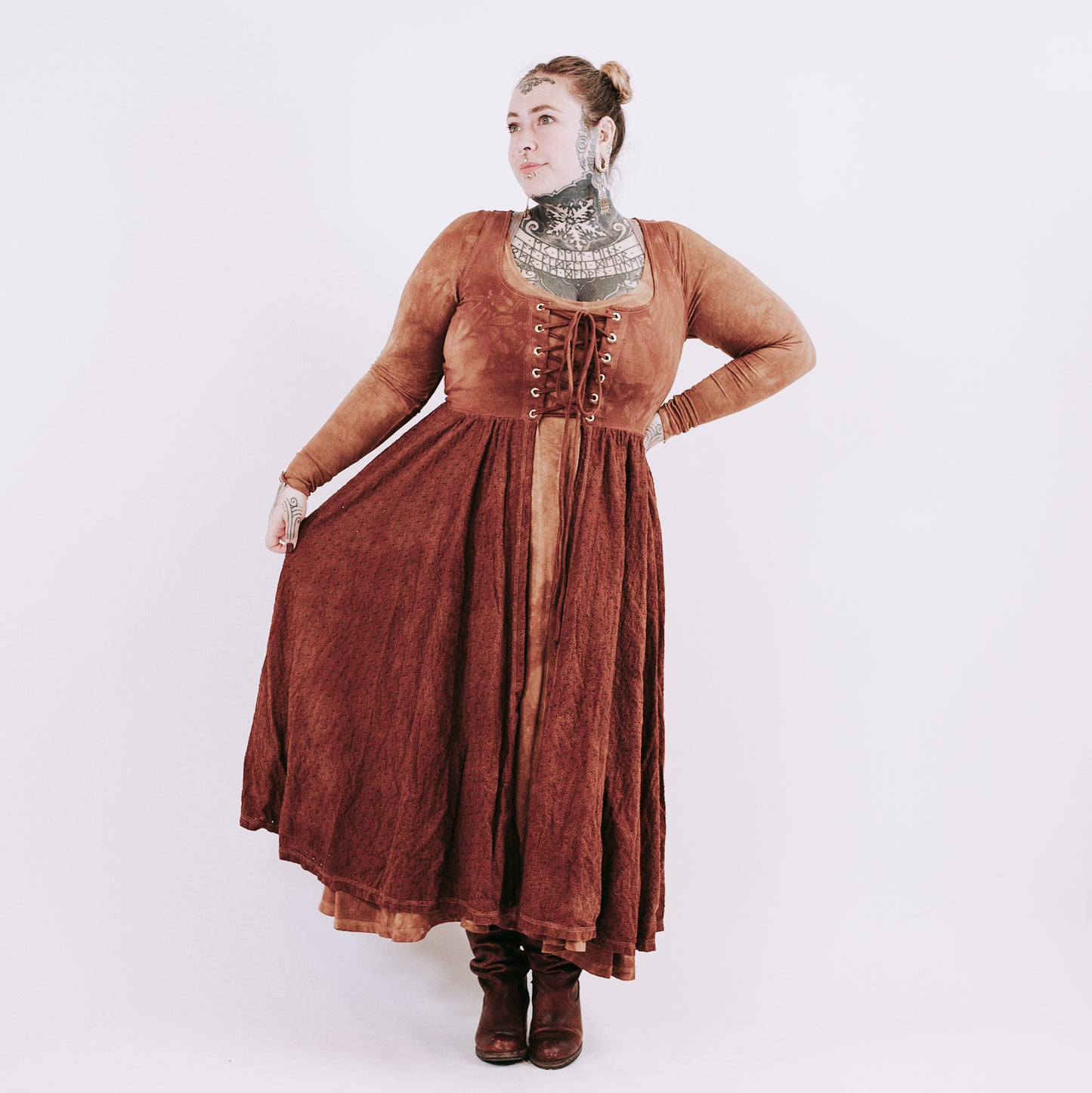 Open front Sif Midi Dress - autumn glow