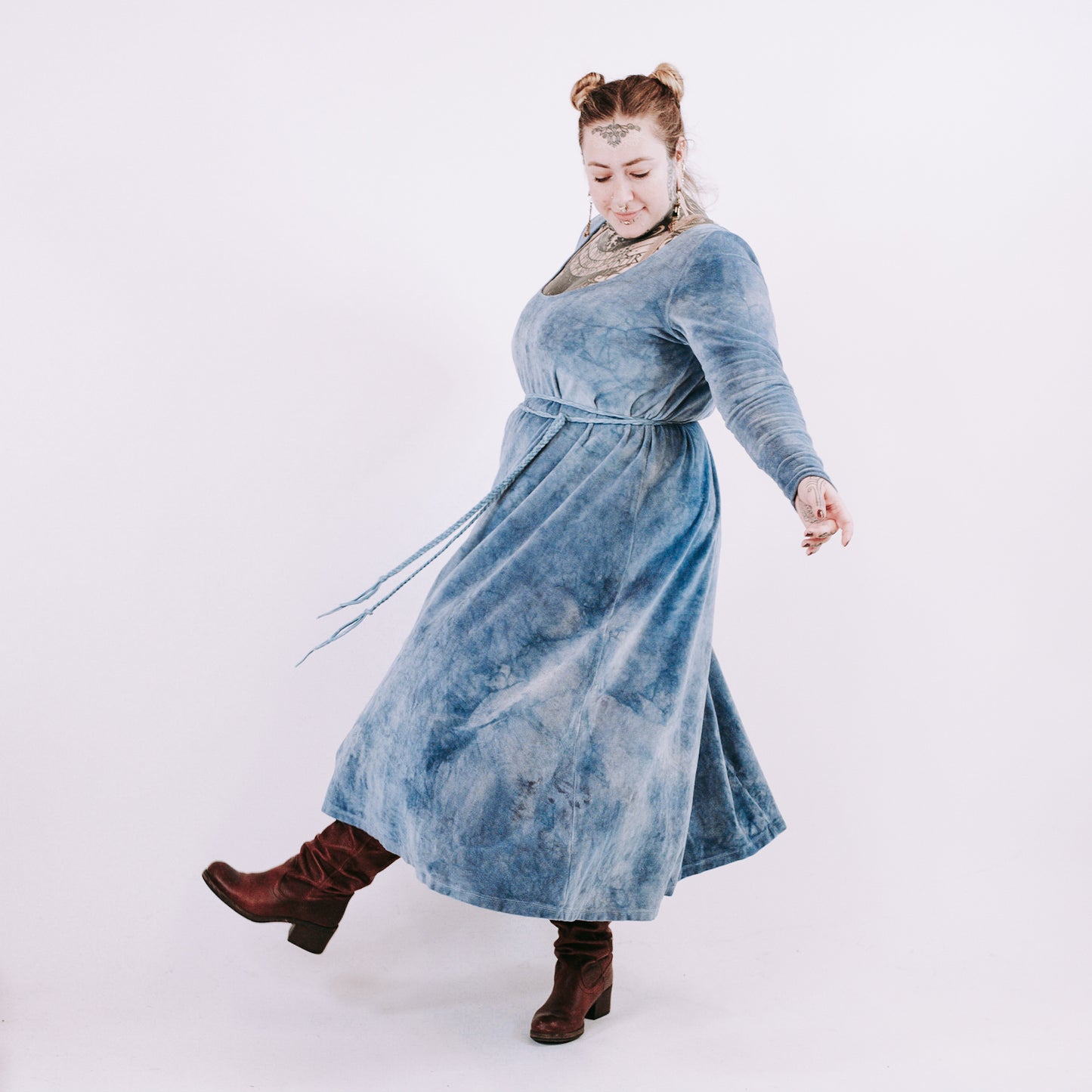 Midi Dress - faded denim