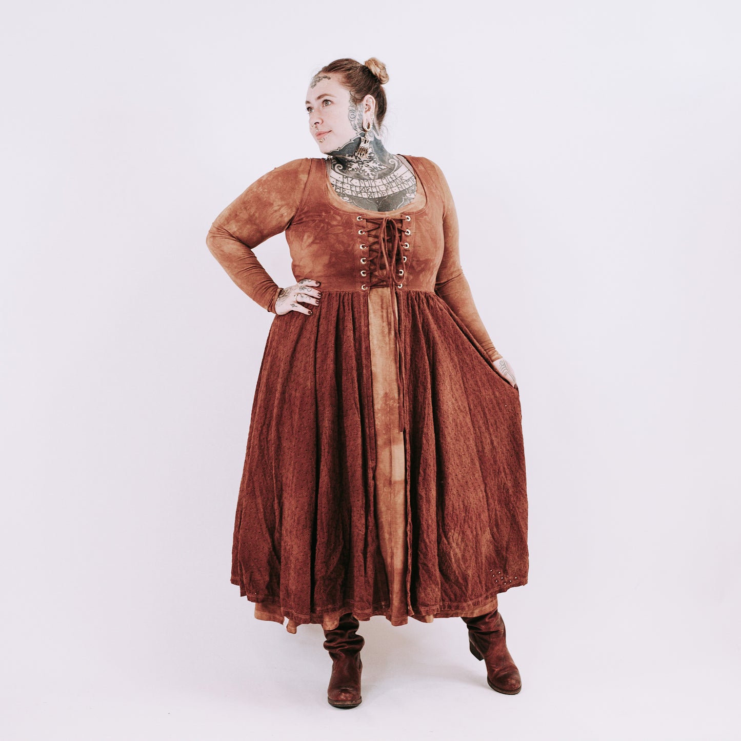 Open front Sif Midi Dress - autumn glow