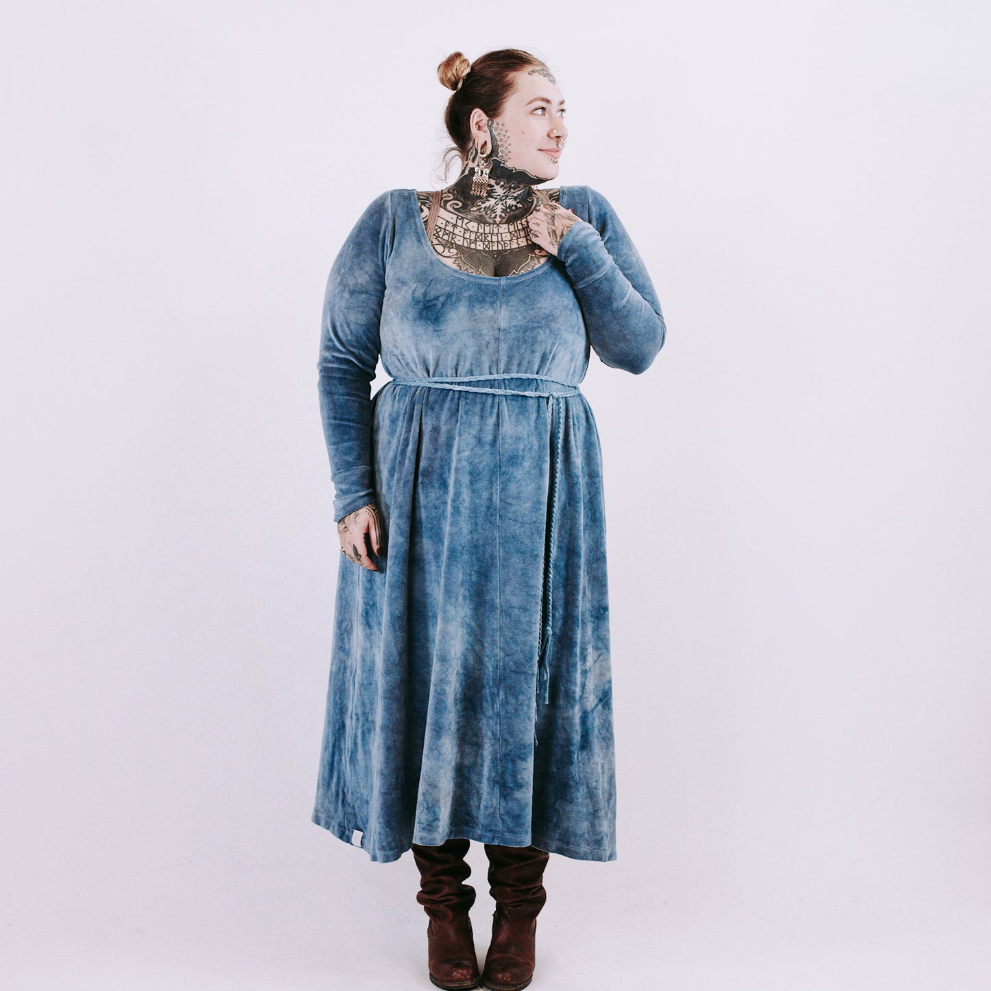 Midi Dress - faded denim