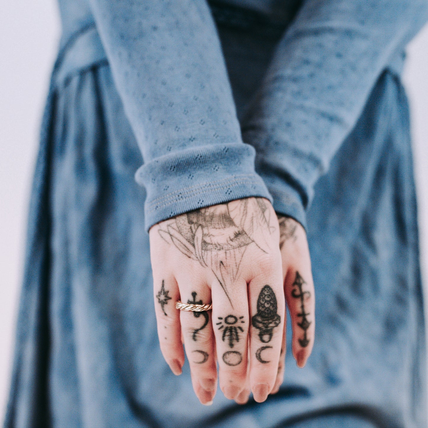 Mini Nótt Dress - faded denim