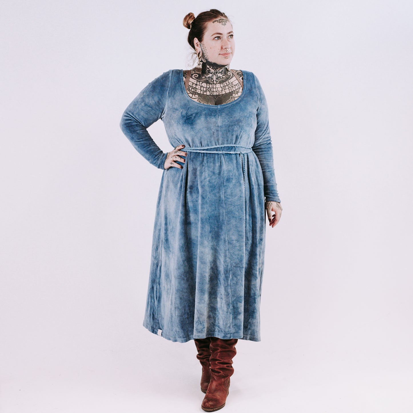 Midi Dress - faded denim