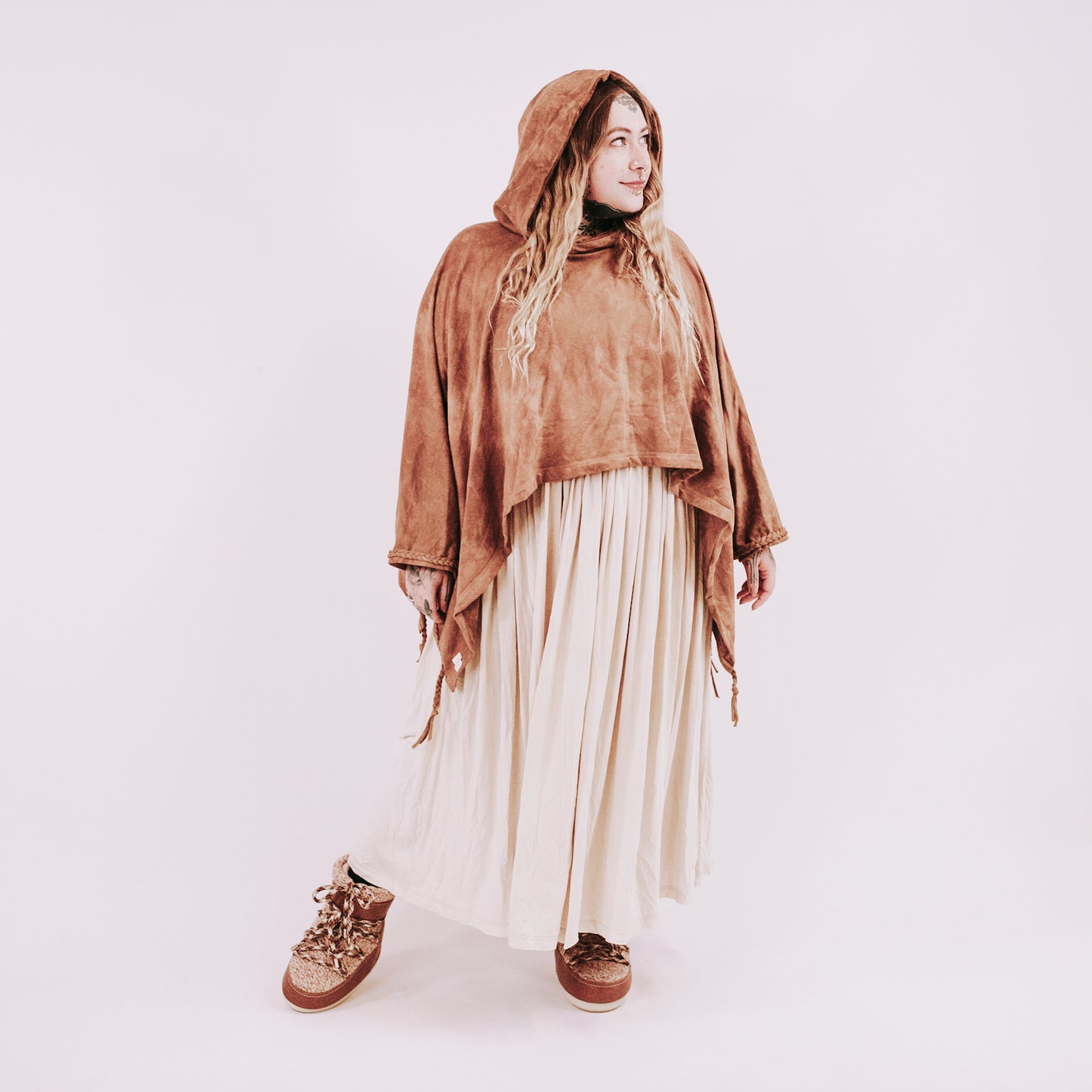 Wanderer Crop Poncho - autumn glow