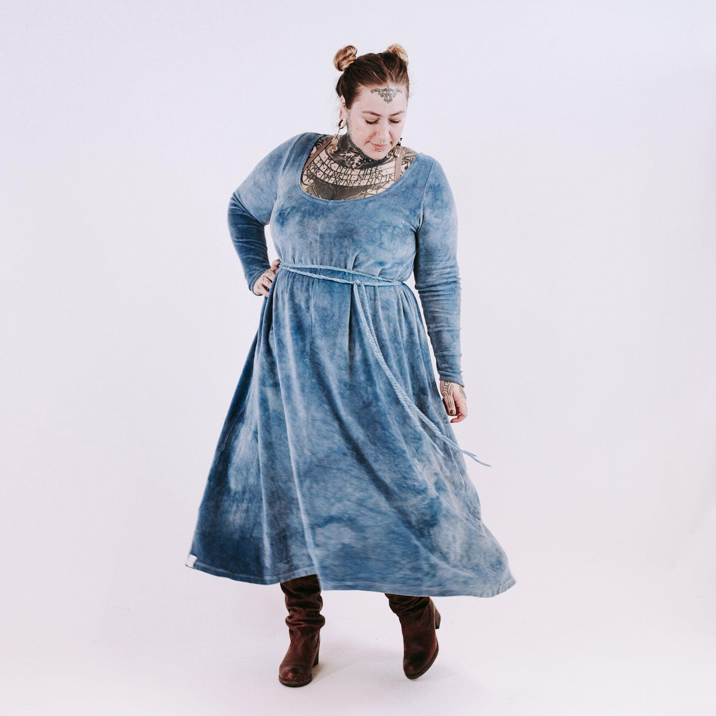 Midi Dress - faded denim