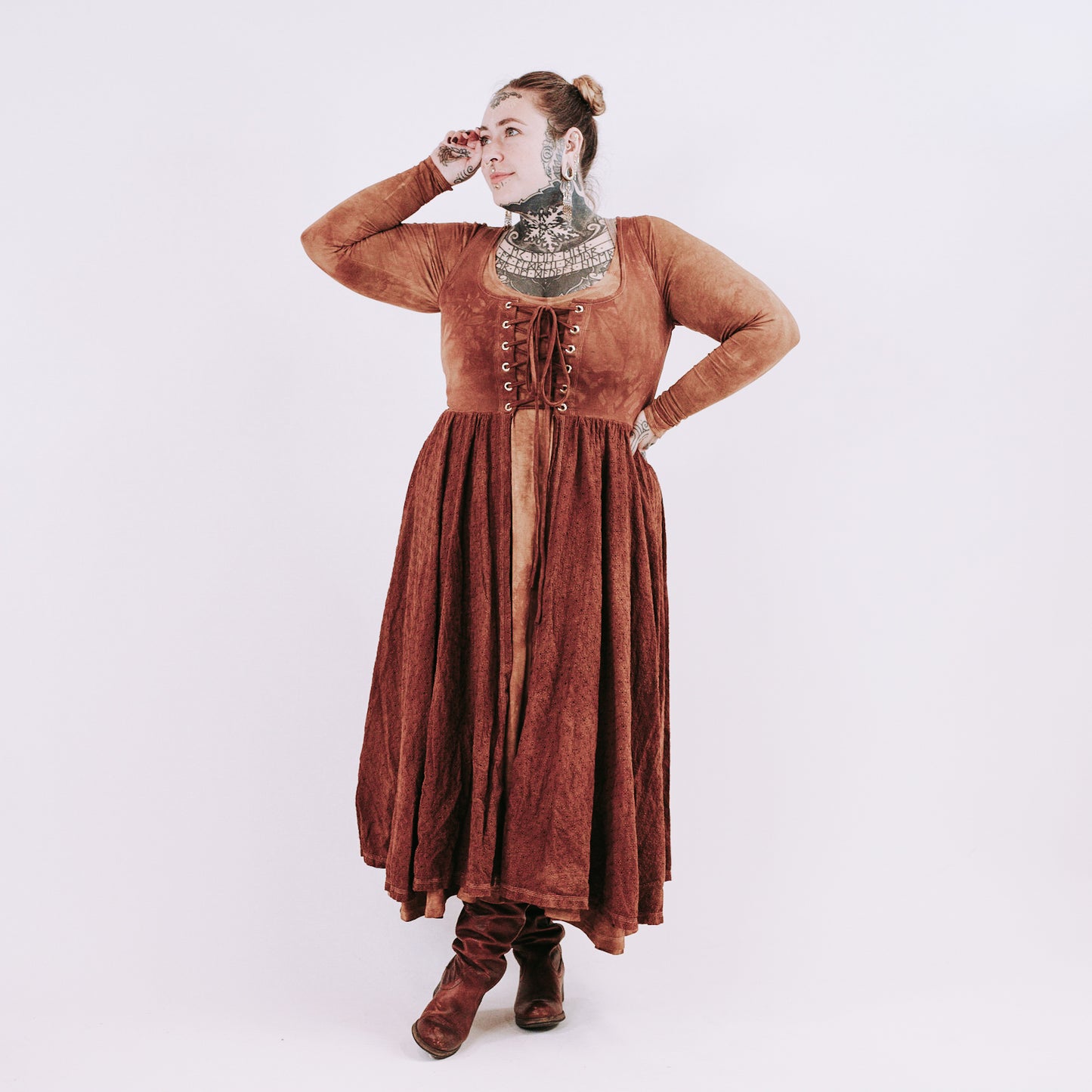 Open front Sif Midi Dress - autumn glow