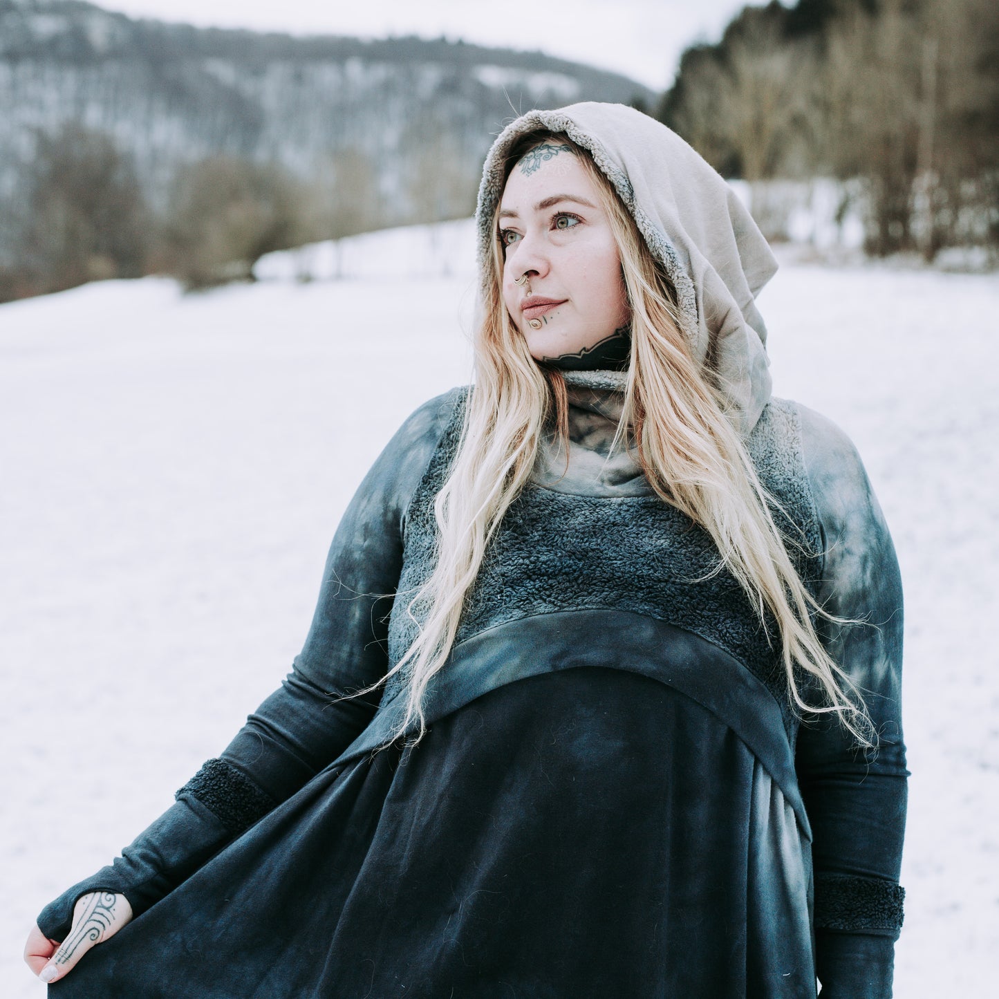 OOAK Winter Nótt Dress  - nightshade ombré